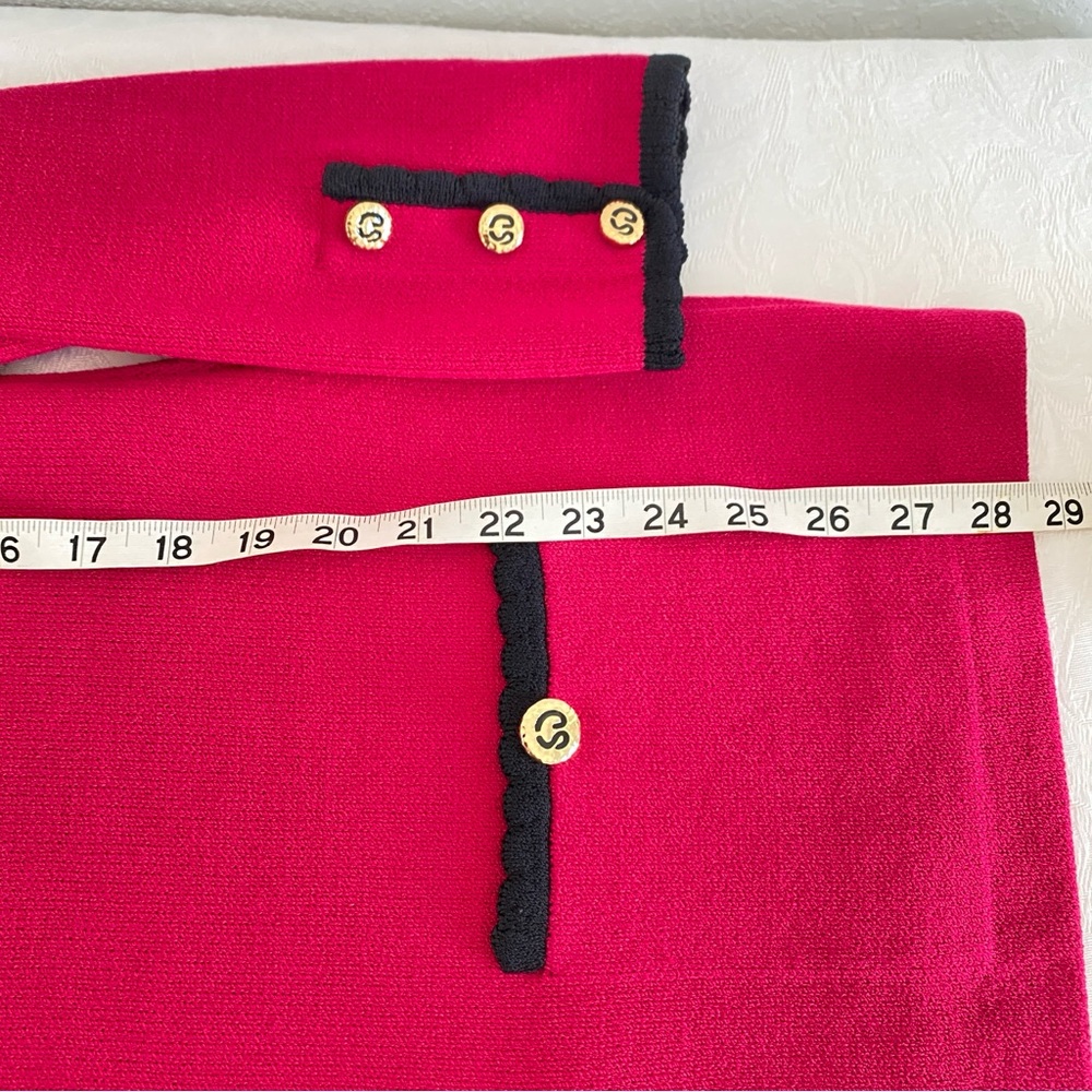 St. John Pink black trim button down Jacket - Picture 6 of 9
